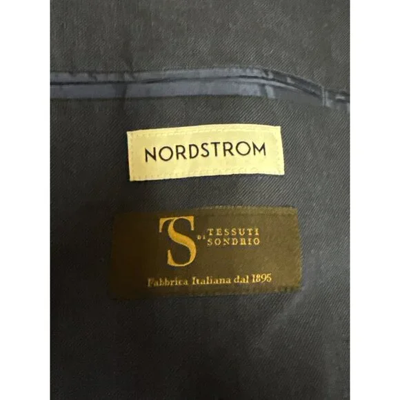 NEW Nordstrom Men's Tessuti Sondrio Blazer Suit 100% Linen Blue Lined 40R Jacket